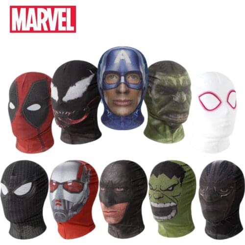 Marvel cosplay Spiderman Hulk Headgear Children Boy Eye Mask Costumes Breathable Light High Elastic Soft Hat