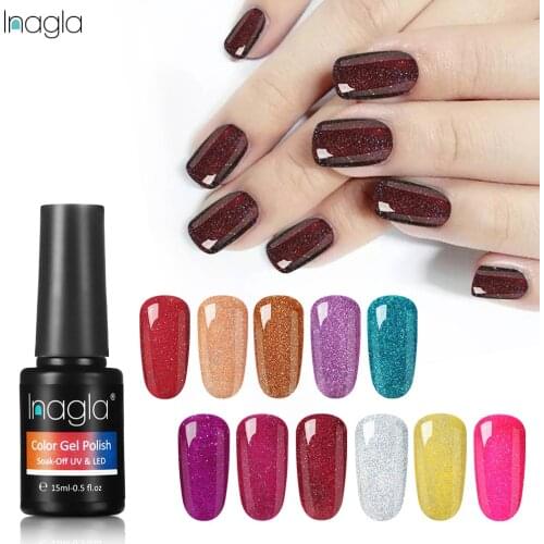 Inagla 22 Colors Neon Gel Nail Polish 15ml Soak Off Varnish High Quality Nail Extension Design Long-lasting Gelpolish