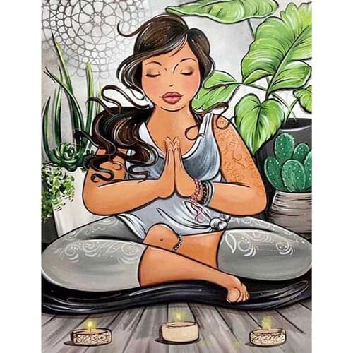 KEXINZU Rhinestone Painting Crystal Decor Diy Diamond Painting "Buddhism woman" 3D Cross Stitch Pattern Diamond Embroidery