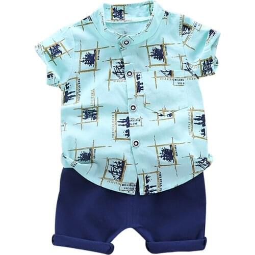 Toddler Baby Boys Clothes Sets Printing T Shirt +Shorts Pants For 1 2 3 4 Years For Summer Boys Clothing Outfits Suit
