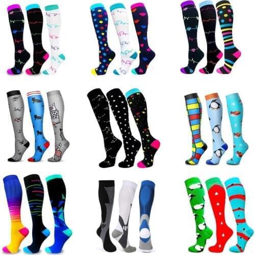 Compression Socks(1/2/3/6/7/8 Pairs) Cycling Socks Fit Edema Diabetes Varicose Veins Unisex Outdoor Running Compress Socks Set