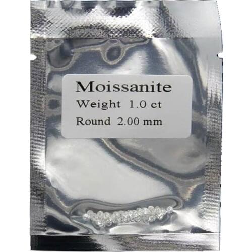 2.0mm Loose moissanite FG Color Loose Beads Round Brilliant Cut Test Positive about 35pcs for jewelry making