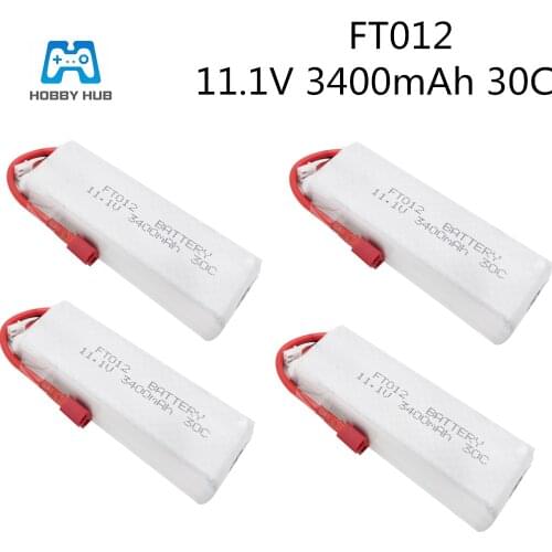 Hobby hub Upgraded 11.1V 3400mAh 30C Lipo Battery For FT012 RC Boat Parts For FT012 Huanqi 734 RC boat RC Helicopter Quadcopte