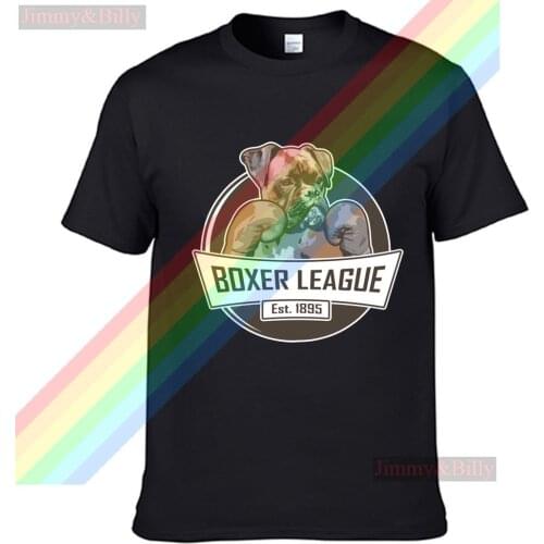 Boxer Dog League Chibi Great Dane Dog Men Women Summer 100% Cotton Black Tees Male Newest Top Popular Normal Tee Shirts Unisex