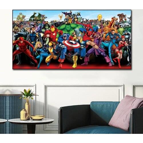 Marvel Canvas Painting Superhero Captain America Poster Prints Wall Art Pictures for Living Room Nordic Home Decor Cuadros