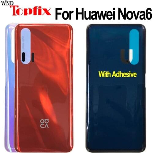 New Original For Huawei Nova 6 Back Battery Cover Door Rear Glass Housing For Huawei Nova6 Battery Cover WLZ-AL10 Housing Case