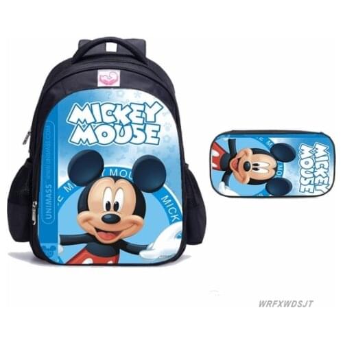 2021 New Disney Children Backpack Mickey Mouse Cartoon School Bag Student Large Capacity Backpack for Boys Girls Gift Kids Bags