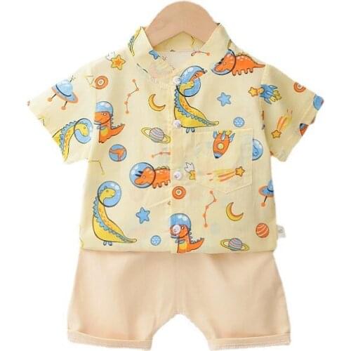 New Summer Baby Boys Clothes Suit Children Cartoon Shirt Shorts 2Pcs/Sets Toddler Casual Costume Infant Outfits Kids Tracksuits