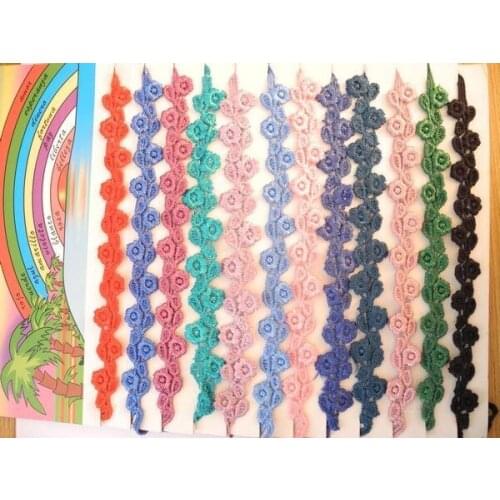 Wholesale promotion 60pcs/bag mix colors 5 shapes Trendy polyester italy flower shape lace bracelet free ePacket