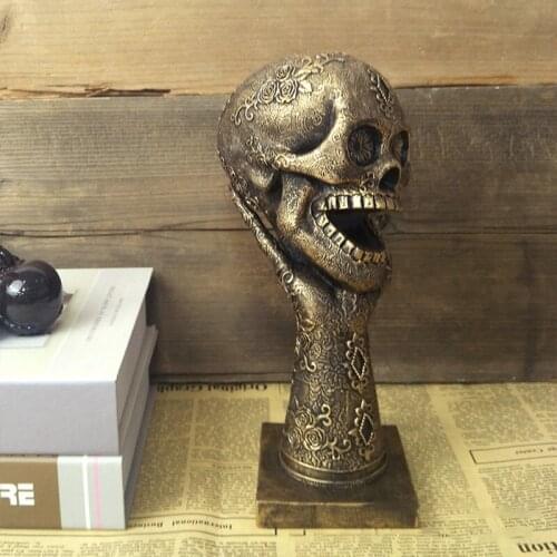 Halloween Creative Skull Candle Holder Couple Skull Statue Nordic Retro Home Decoration Ornaments Resin Abstract Sculpture Gift