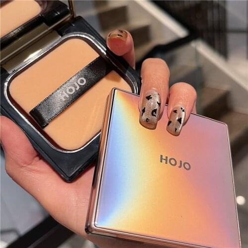 HOJO Face Powder Foundation 3 Colors Makeup Oil Control Long Lasting Compact Pressed Powder Pallete Contour Concealer Cosmetics