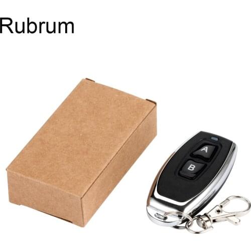 Rubrum 433Mhz Wireless Remote Control Switch 2 Buttons EV 1527 Learning Code Transmitter Key Fob for Gate Garage Door Controller