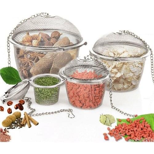 1pc Tea Infuser Ball Stainless Steel Tea-leaf Strainers for Brewing Device Herbal Spice Secure Locking Filter Kitchen Tools