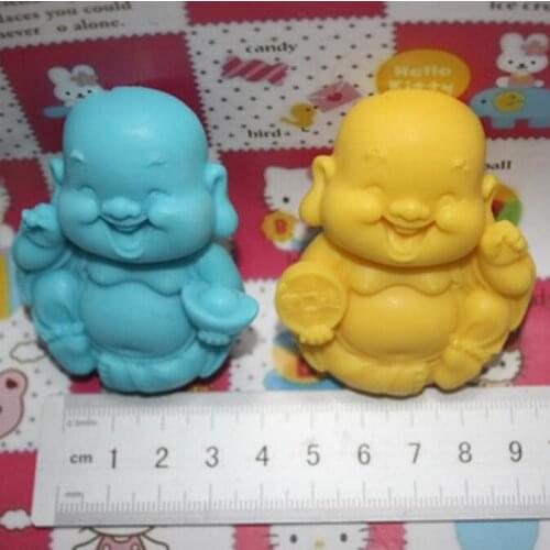 Buddha Smiling Face Silicone Mold Cake Mould Candle Soap Molds DIY Making Craft Home Kitchen Baking Tools aroma stone moulds