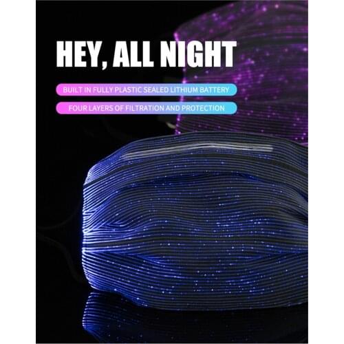 Replaceable LED Mask 7 Colors Luminous Mask with USB Party Dance Dustproof Masque Fabric Mouth Face Masks Christmas Concert Gift