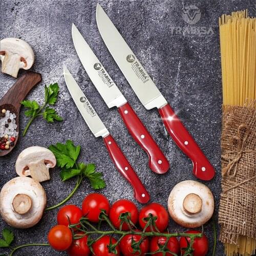 TRABISA High Quality Stainless Steel Professional Handmade Set Slicing Vegatebles Fruit Chef Kitchen Knife Made of Turkey