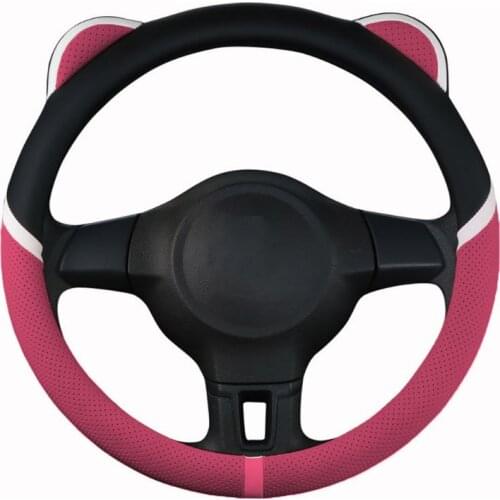 Cute Ears Car Steering Wheel Cover Fashionable Non-slip Breathable Girls Women Auto Universal Interior Decoration Parts