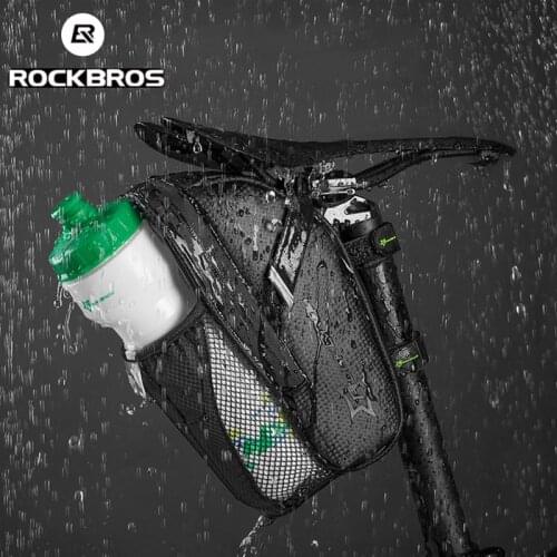 ROCKBROS Bicycle Bags MTB Bike 900D Nylon Water Bottle Bag Folding Bike Rear Seat Riding Accessories Balance Cycling Black Bag