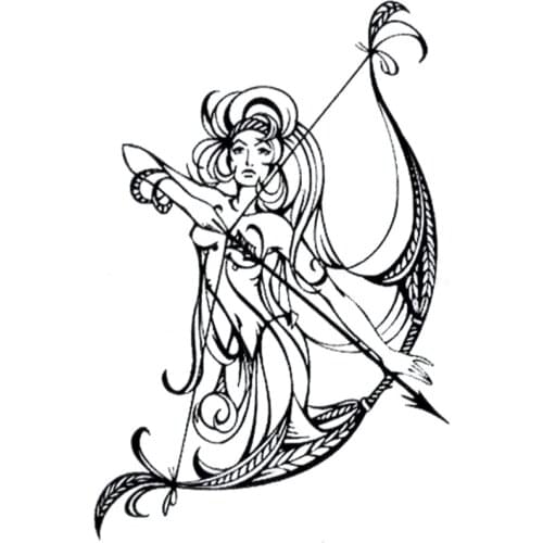 Archery Female Warrior Waterproof Temporary Tattoos Sticker Henna Tatoo Body Art Fake Tattoo The Flash Tatuaje Stickers