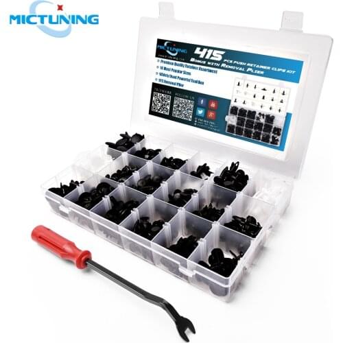 MICTUNING 415pcs Car Interior Door Trim Panel Upholstery Pin Rivets Assortment Set Push Retainer Clips Kit with Fastener Remover