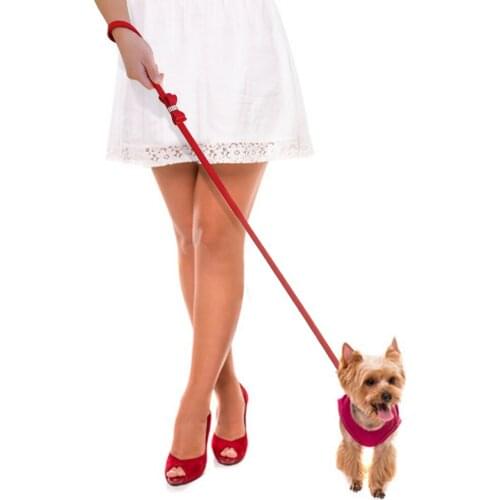 Suede Leather Small Cat Cat Leash Bling Rhinestone Cat Pet Walking Leash Leads With Cute Bowknot For Small Medium Running