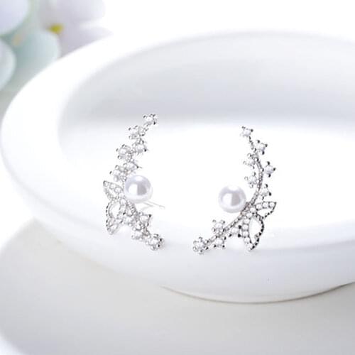 Luxury 925 Sterling Silver Women Charm Jewelry New Fashion Earrings Butterfly Zircon Stud Earing Vintage Charm Girls Gifts