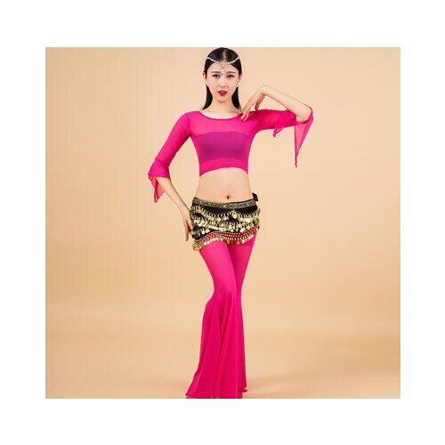 Women Rushed Bellydance Costume Woman Indian Square Belly Dance Suits New Practice Clothes Costumes Set Tops91 +pants K68