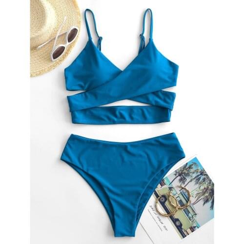 Womens Bikini High Waisted Tummy Control Two Piece Swimsuit Swimwear Tankini Swimsuit for girls traje de baño mujer 2021 E1