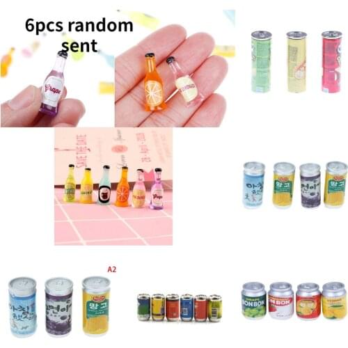 1/3/4/5P/6cs 1:12 Canned Beer Fruit/vegetables/drink Cans Dollhouse Miniature Toy Doll Food Kitchen Living Room Accessories