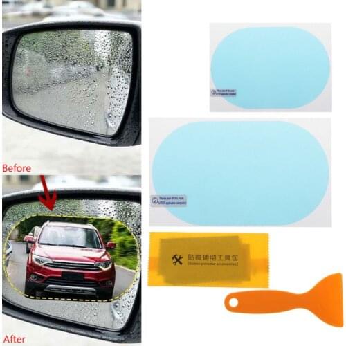 1 Pair Car Anti Water Mist Film Anti Fog Coating Rainproof Hydrophobic Rearview Mirror Protective Film