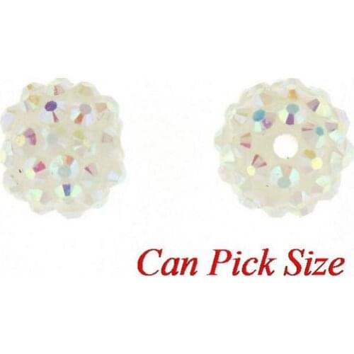 10mm ball pave mixed Resin Beads Basketball Wives DIY Finding jewelry bracelet necklace Chunky earrings finding hrgh3 crystal