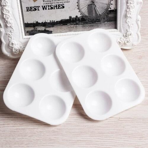 12Pcs Paint Palettes White 6 Well Rectangular Watercolor Palette Painting Tray