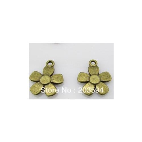 30Pcs Antique Bronze Flower charms Alloy flower charms
