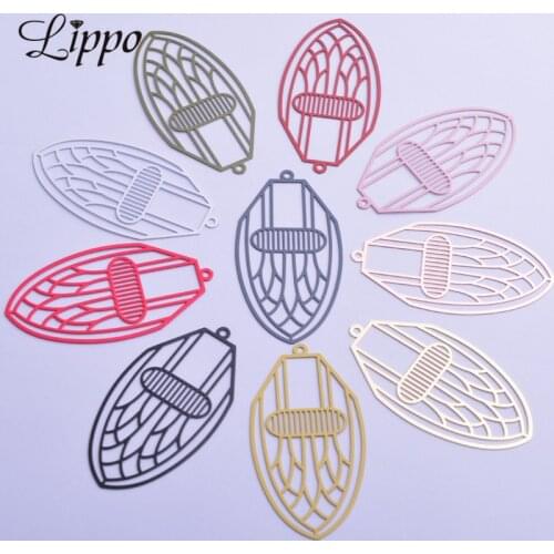 30pcs AB6266 26*50mm Filigress Hollowing out Charms DIY Earring Pendant Hanging Jewelry Decoration