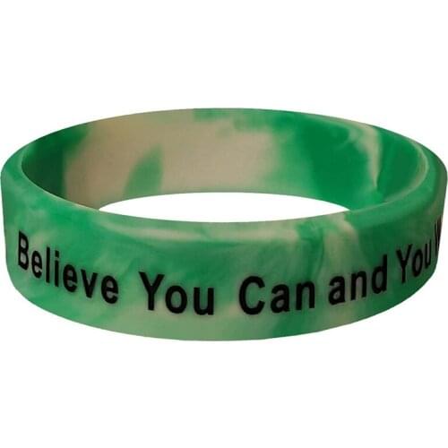 300pcs Motivational Gifts Believe You Can and You Will Silicone Bracelets Rubber Wristbands Free Shipping by DHL