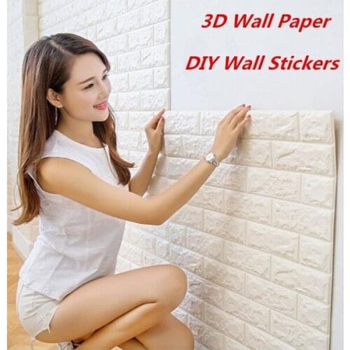 3D Brick Pattern Wallpaper Wall Background Bedroom Living Room Decor Stickers self-adhesive wall stickers Decorative