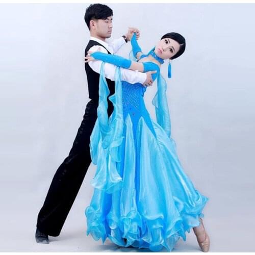 4 colours woman big swing flower standard Ballroom Dance Costume Dress short sleeves sequins waltz/tango costumes