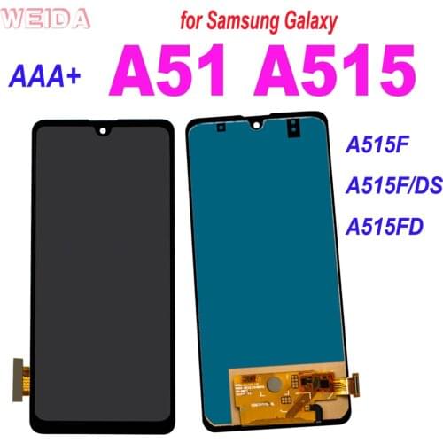 6.5'' 100% Tested LCD for Samsung Galaxy A51 A515 A515F A515F/DS A515FD LCD Display Touch Screen Digitizer Assembly with Frame