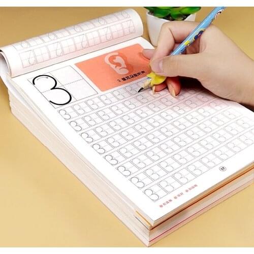 6 Books/set For Children Learning Math Copybook Numbers 0-100 Handwriting Practice Books Chinese Character Strokes Baby Beginner