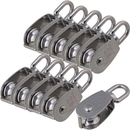 10 Pieces Silver M25 Steel Single-sheaved Pulley Block Loading Capacity 150kg