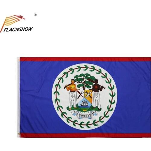 Flagnshow Belize Flag One Piece 3X5 FT Hanging Belizean National Flags Polyester Indoor/Outdoor for Decoration