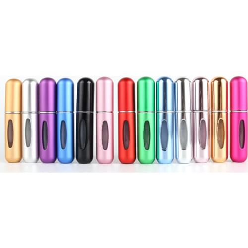 5PCS 5ml Bottom-filled Perfume Bottle Self-pumping Refillable Aluminum Perfume Bottle Portable Flushing Spray Bottle