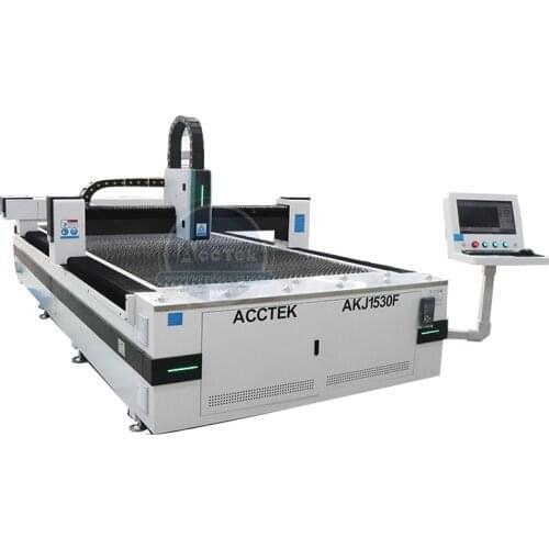 AccTek laser cutting machine AKJ1530F-2 double heads fiber laser cutting machine 150W Co2 laser cutter for sale