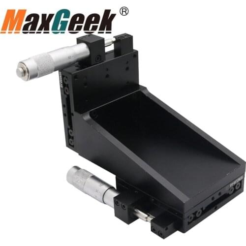 Maxgeek XYZ 3 Axis Manual Linear Stage Fine Tuning CNC Sliding Table Crossed Roller 80*80mm 6KG SEMXYZL80-AS