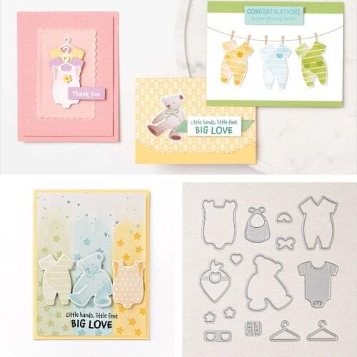 Bear Clothing New Metal Cutting Dies Stamps Scrapbook Diary Decoration Embossing Cut Dies Template DIY Greeting Card Handmade