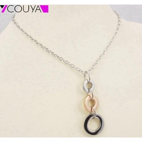 New Popular Silver color and Rose Gold Longer Pendants Clavicle Link Chain Necklaces Womens Delicate Banquet Jewelry