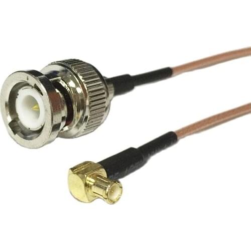 New BNC Male Switch MCX Male Plug Right Angle Connector RG178 Cable 15CM 6" Adapter Wholesale Fast Ship