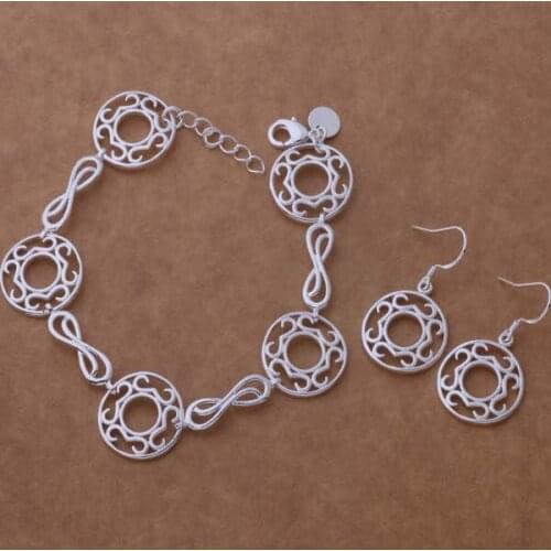 Wholesale High quality silver plated Fashion jewelry earrings bracelet WT-361