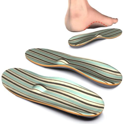 Green Striped EVA Material Orthotic Arch Support Shoe Inserts Insoles Feet Pain Pad for Men and Women Orthopedic Insole