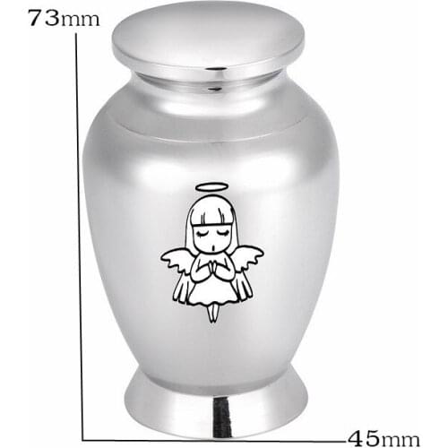 LHP121 73mm Height Memorial Urn Forever with the Angels Cremation Urn for Human Ashes,My Little Angel Engrave Keepsake Urn